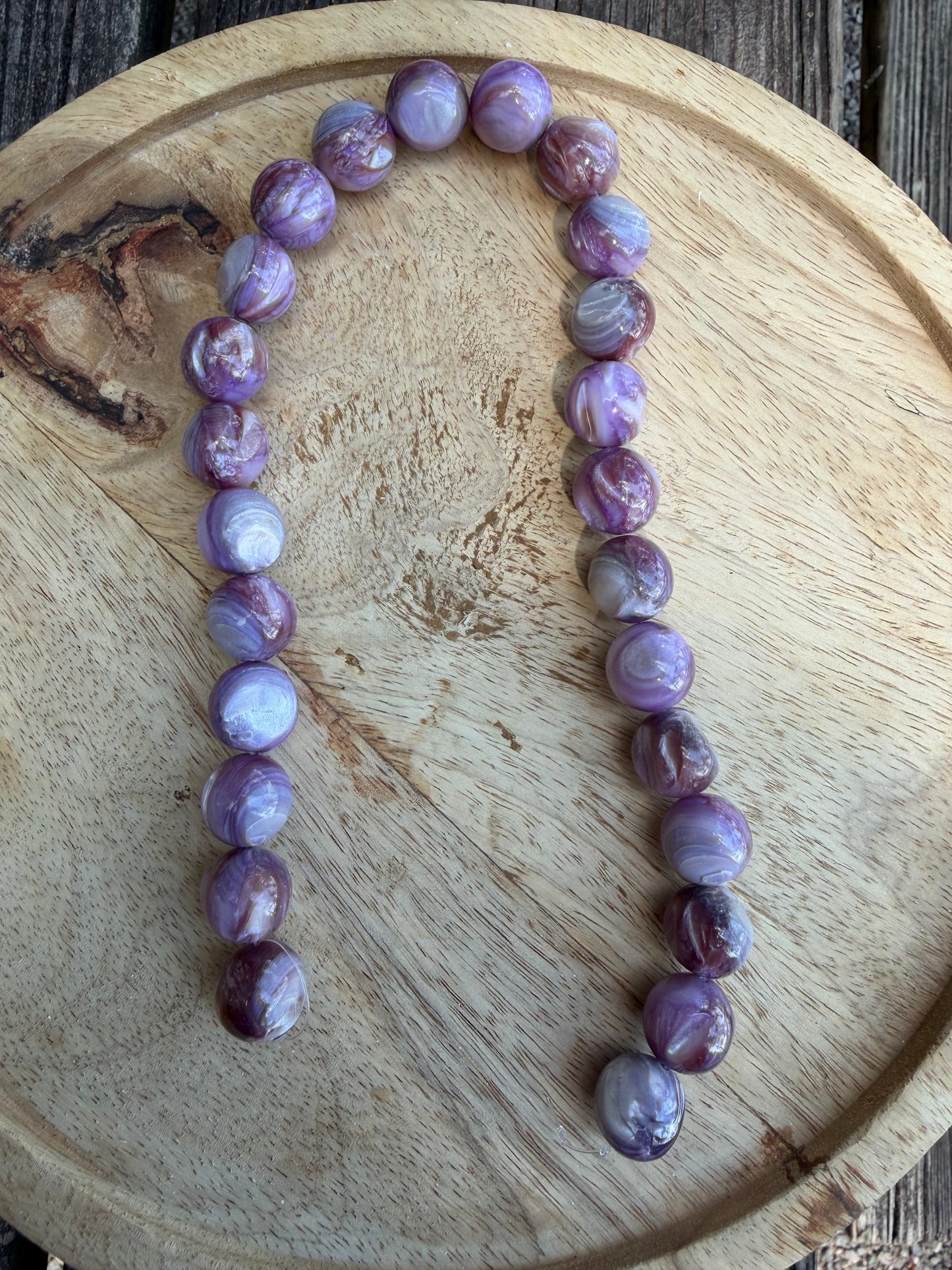 16mm 16" Purple Mother of Pearl Strand