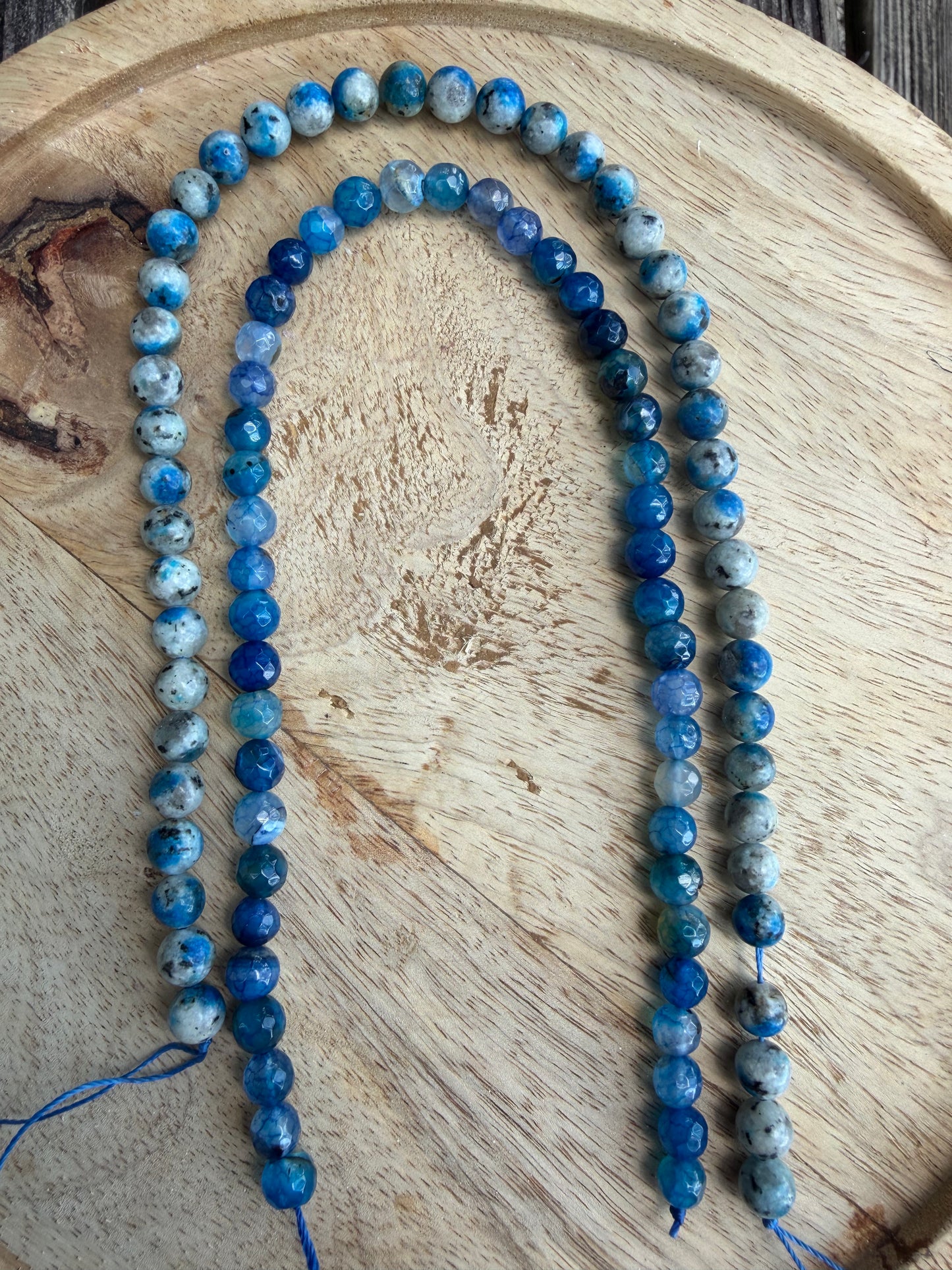 Bundle (K2 Jasper and Blue faceted Dragon Vein Agate)