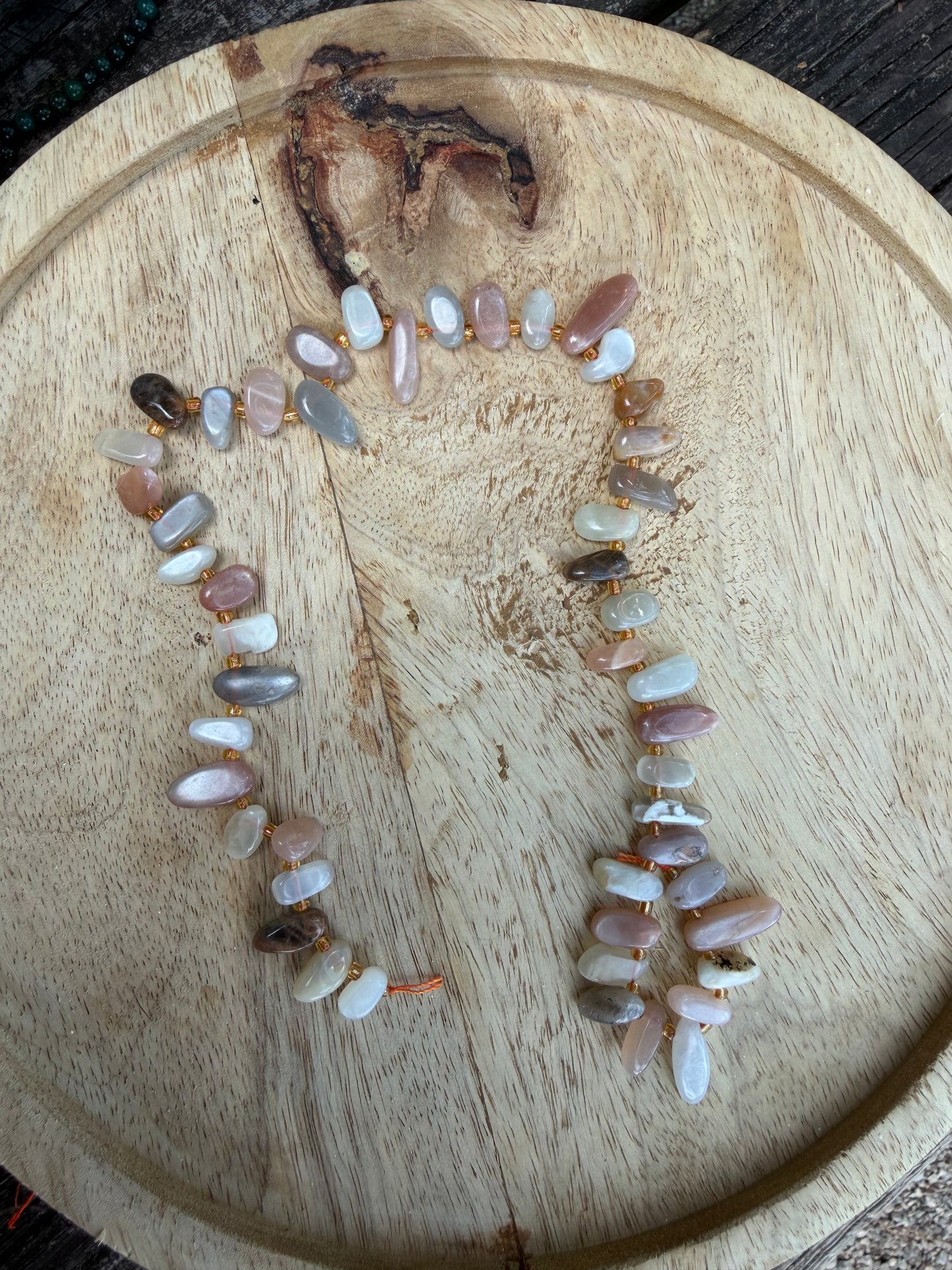 15.5" Mini Chocolate Moonstone Stabbies Strand