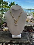 Mixed Metal Cross Necklace
