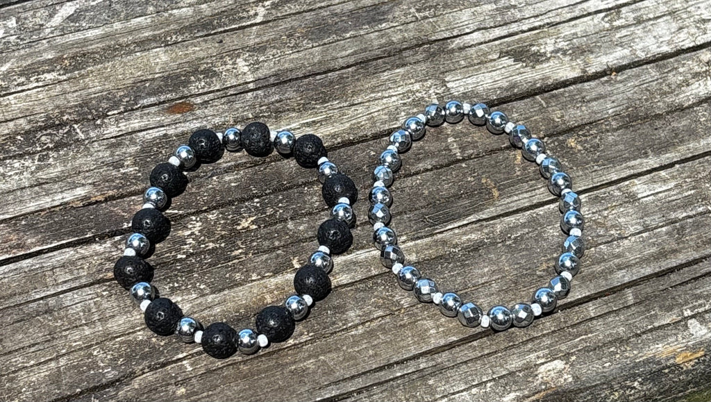 Silver Lava Bracelet Set