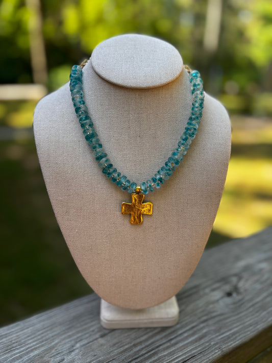 Sea Glass Cross Necklace
