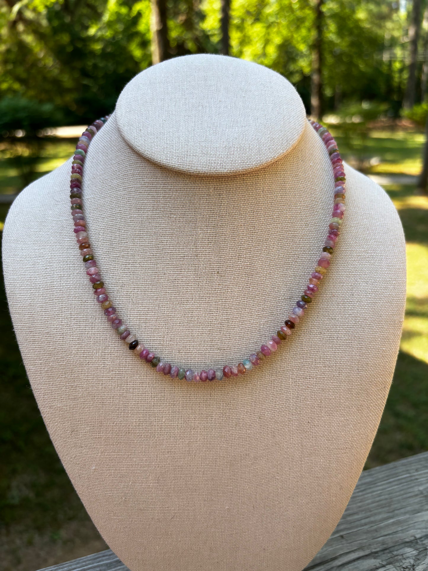 Watermelon Tourmaline Stacker Necklace