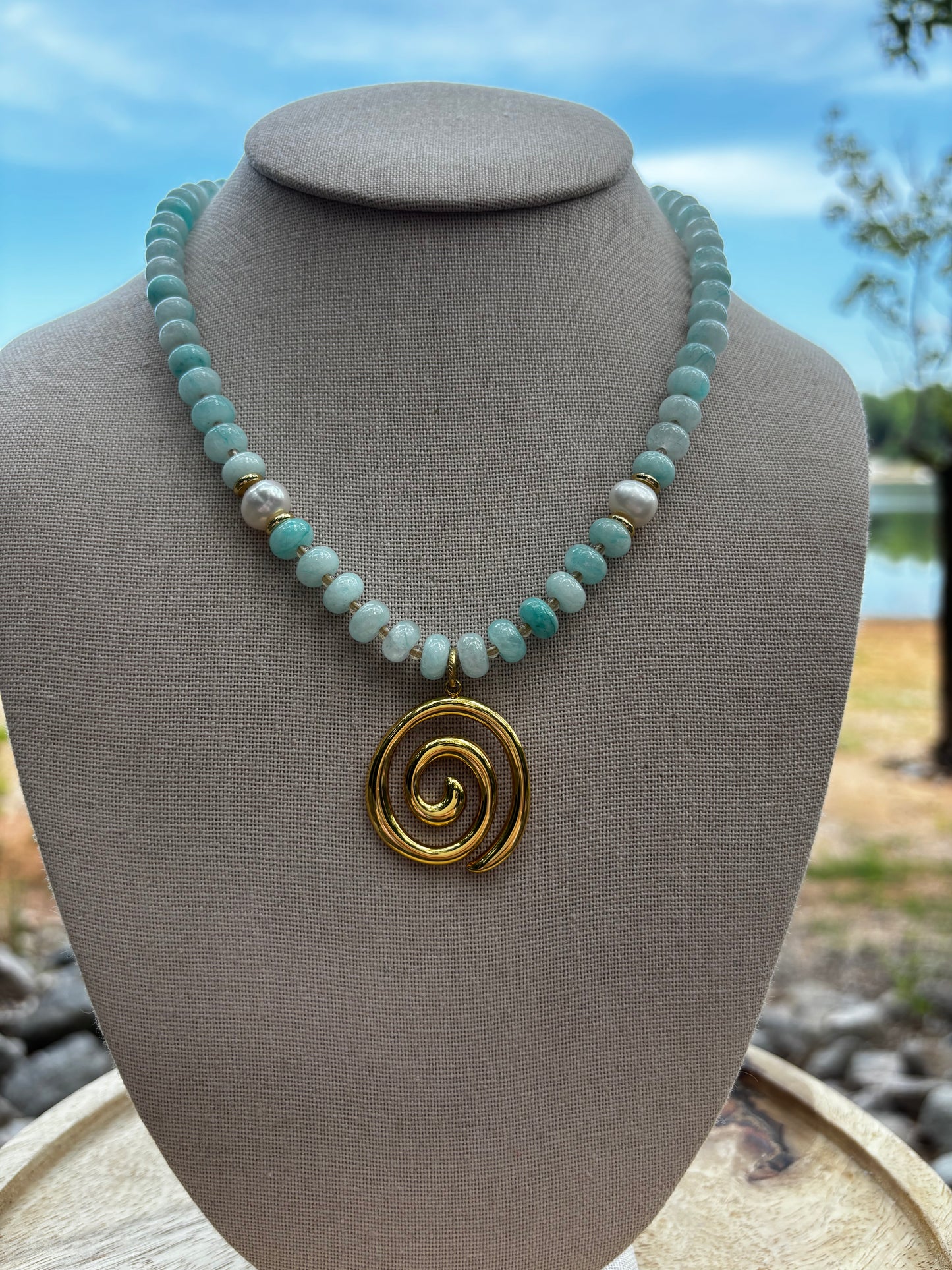 Aqua Swirl Necklace