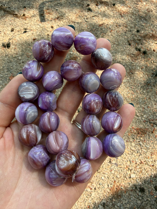 16mm 16" Purple Mother of Pearl Strand