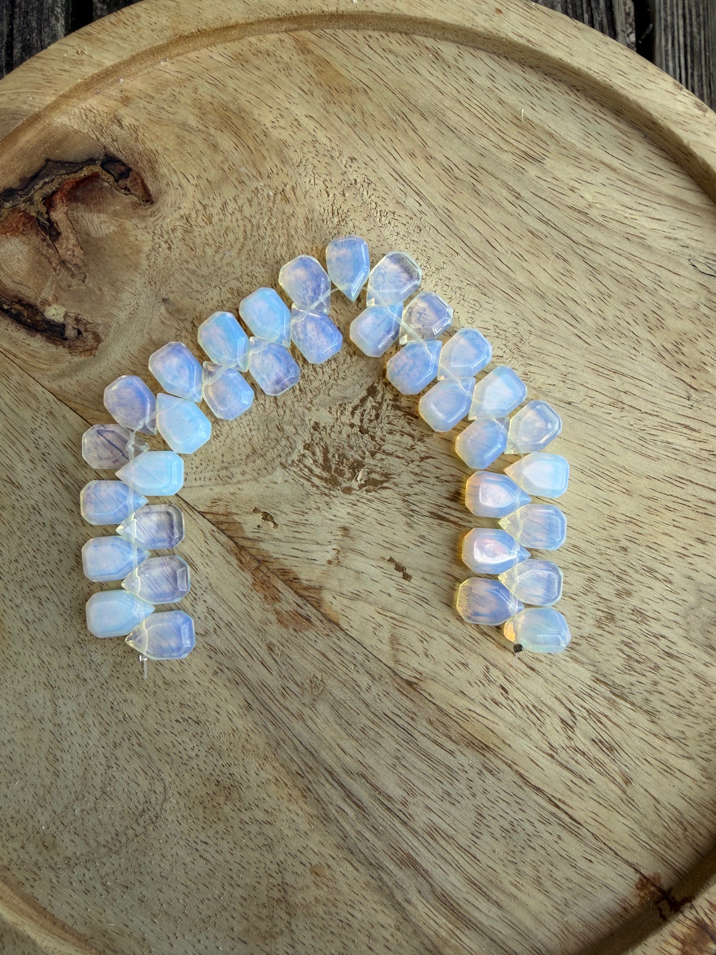 14.2x 10mm 8.5" Opalite Strand