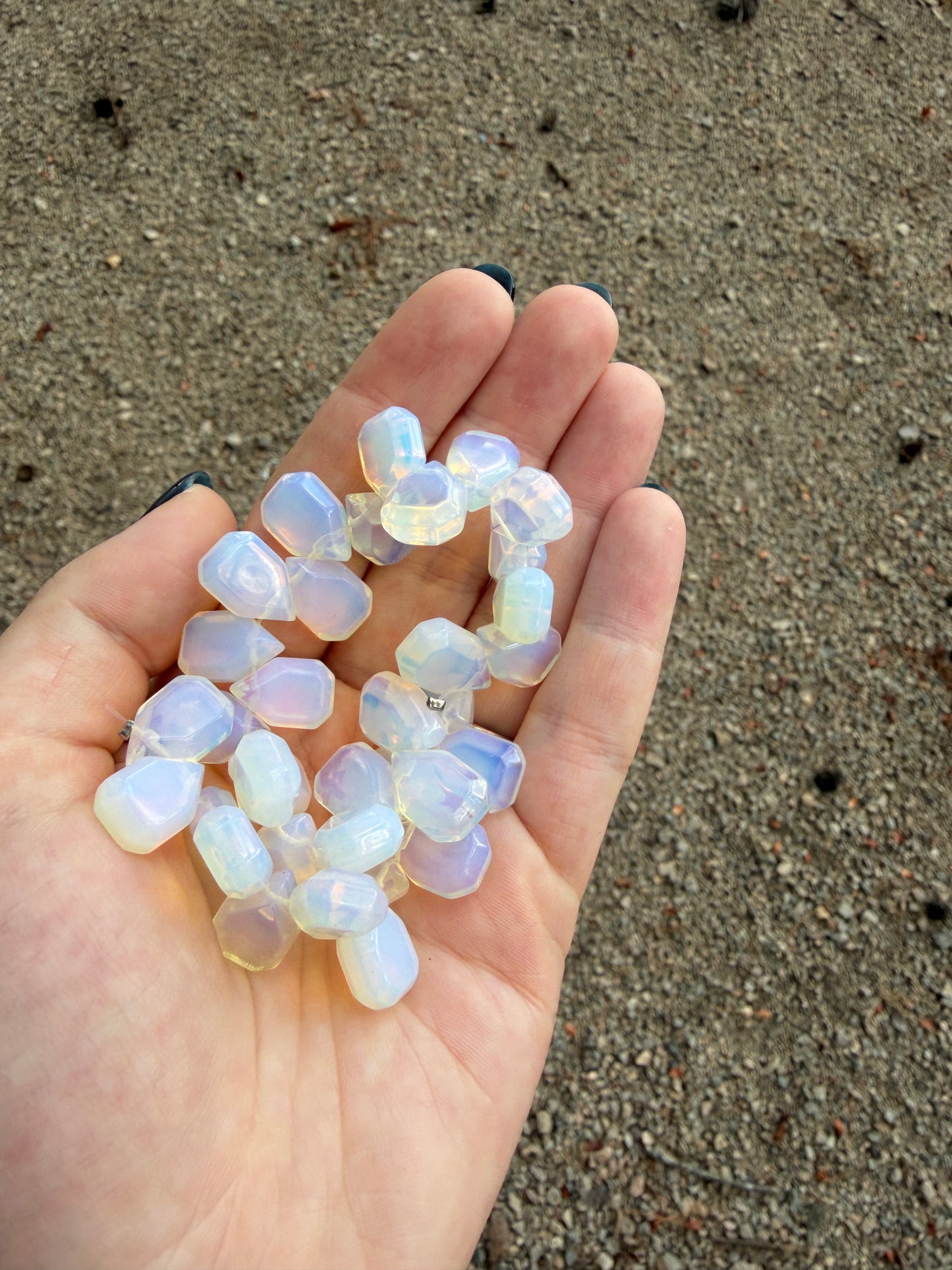 14.2x 10mm 8.5" Opalite Strand