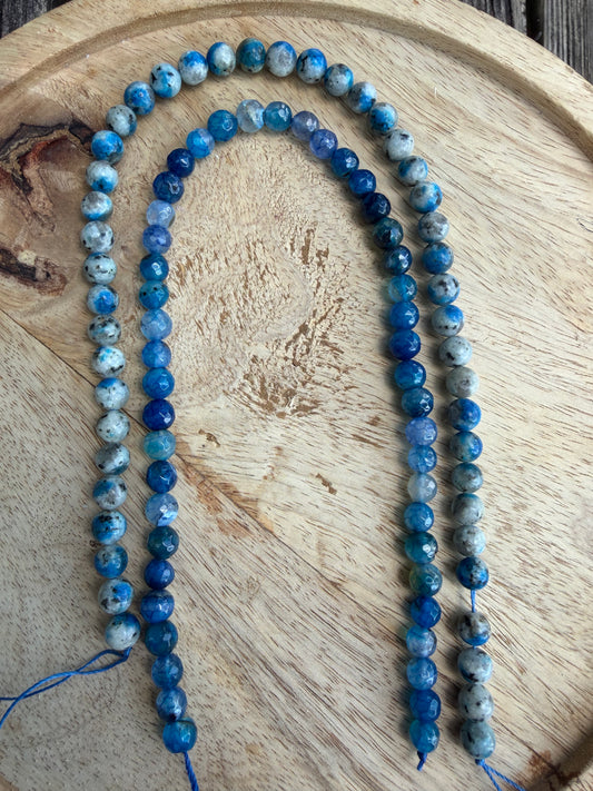 Bundle (K2 Jasper and Blue faceted Dragon Vein Agate)
