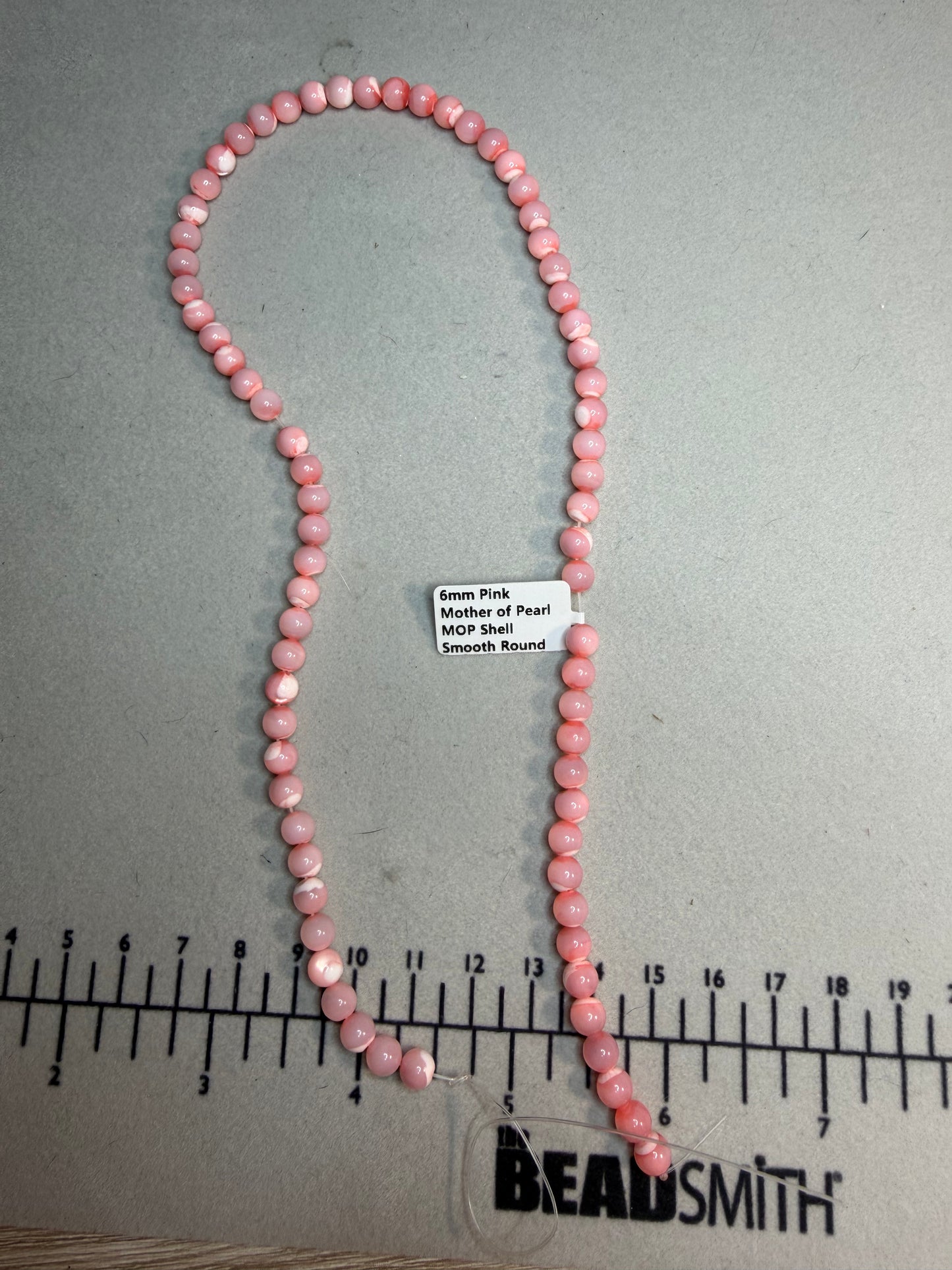 6mm Pink Mother of Pearl Beads