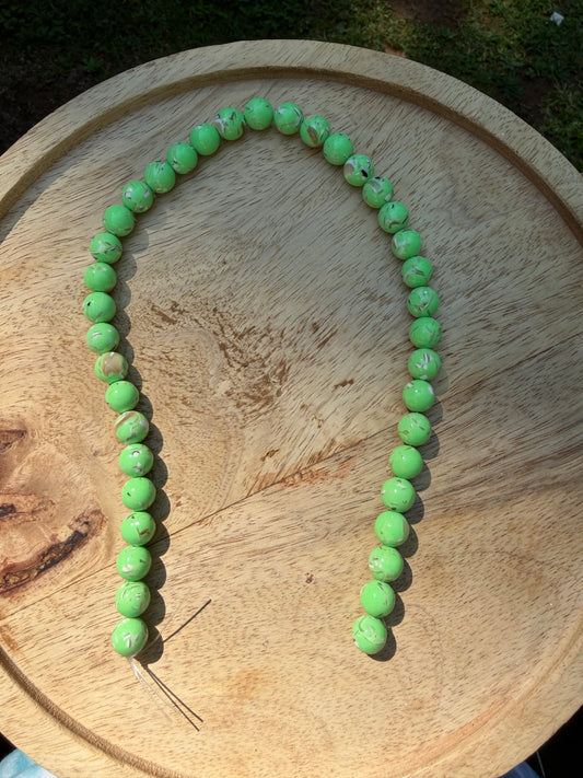 10mm 15.5" Green Shell Strand