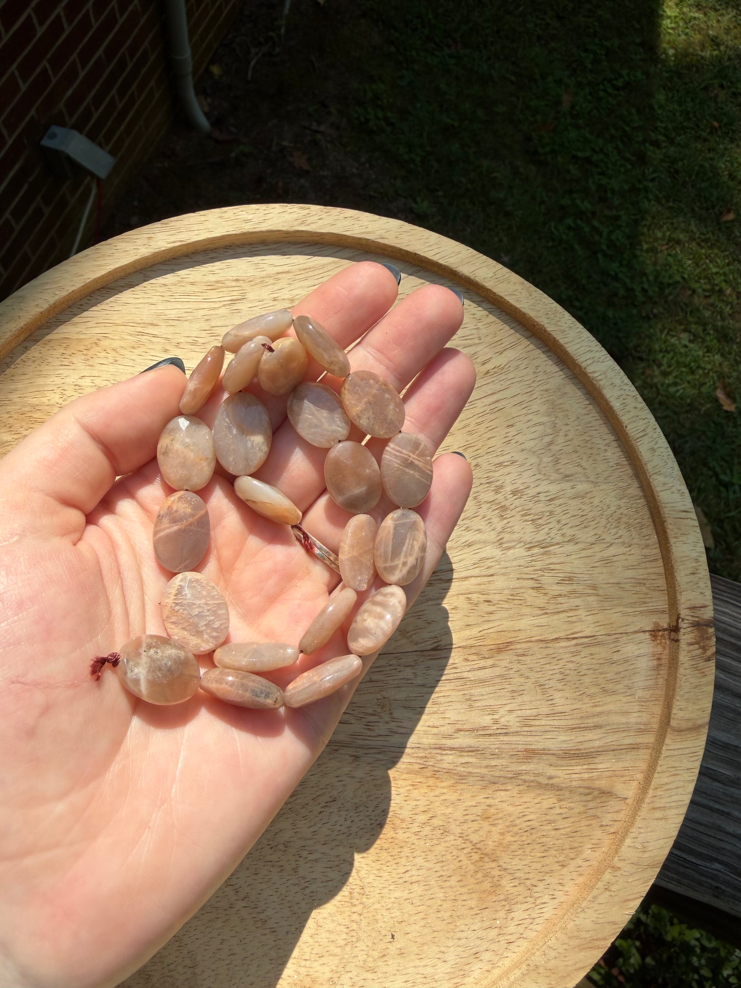 13x17mm 16" Faceted Oval Moonstone Strand